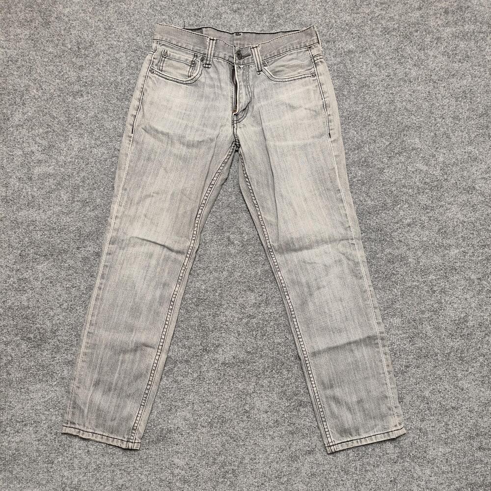 Levis 511 Jeans Mens 30x30 Gray Light Wash Slim Skinny Denim Pants Casual